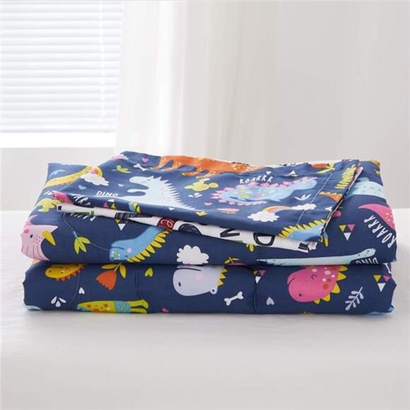 4 Piece Toddler Bedding Set, Standard Size Colorful Dinosaur Printed - Picture 5 of 7